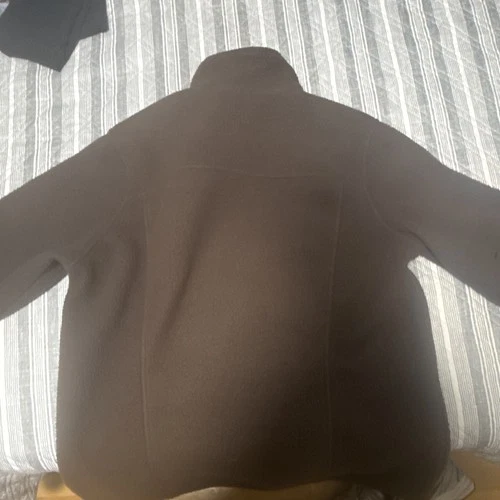 Eddie Bauer Men's XL Brown Fleece Full Zip Jacket Zipped Pockets Stand Collar image 3