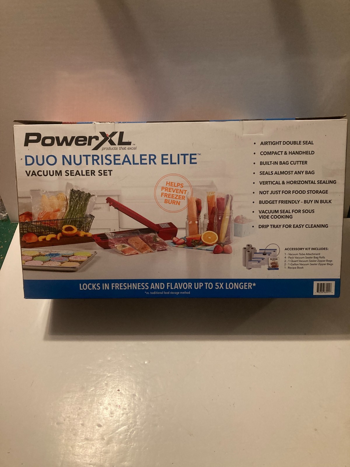 NEW PowerXL Duo Nutrisealer Elite Vacuum Sealer Set 6-in-1 Red