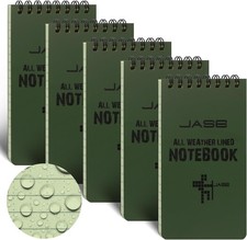 All-Weather -Spiral Notebook 3" x 5" Green Cover Waterproof Shower Aqua Notes
