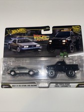 Hot Wheels Premium 2 PACK Back to the Future Time Machine and Toyota Pickup