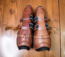 Majyk, New, leather open front boots, brown, M/L, MSRP $220