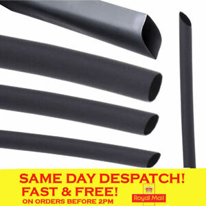 BLACK HEAT SHRINK SLEEVING CABLE VARIOUS SIZES /& LENGTH CAR ELECTRICAL OR BOAT