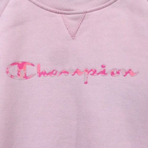 Champion Girls Sz XL Pull Over Pink Logo Sweatshirt Activewear - Picture 4 of 12