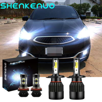 For Mitsubishi Mirage 2014-2016 C9 LED Headlight High/Low Fog Light Combo Bulbs