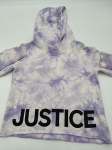 Justice Hoodie Youth Girl 8/10 Spell Out Logo Glitter Purple…#8610