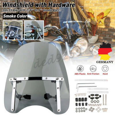 Universal Rauch Windschutzscheibe Motorrad Windschild Spoiler Für 7/8''1''Lenker