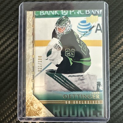2020-21 Upper Deck '05-06 Rookie Tribute Exclusives #T90 Jake Oettinger RC /100