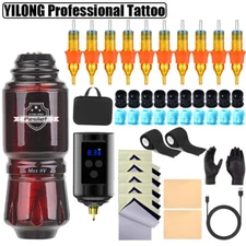 Beginner Tattoo Gun Coreless Motor Makeup Machine Pen Kit Wireless Power 1200mAh