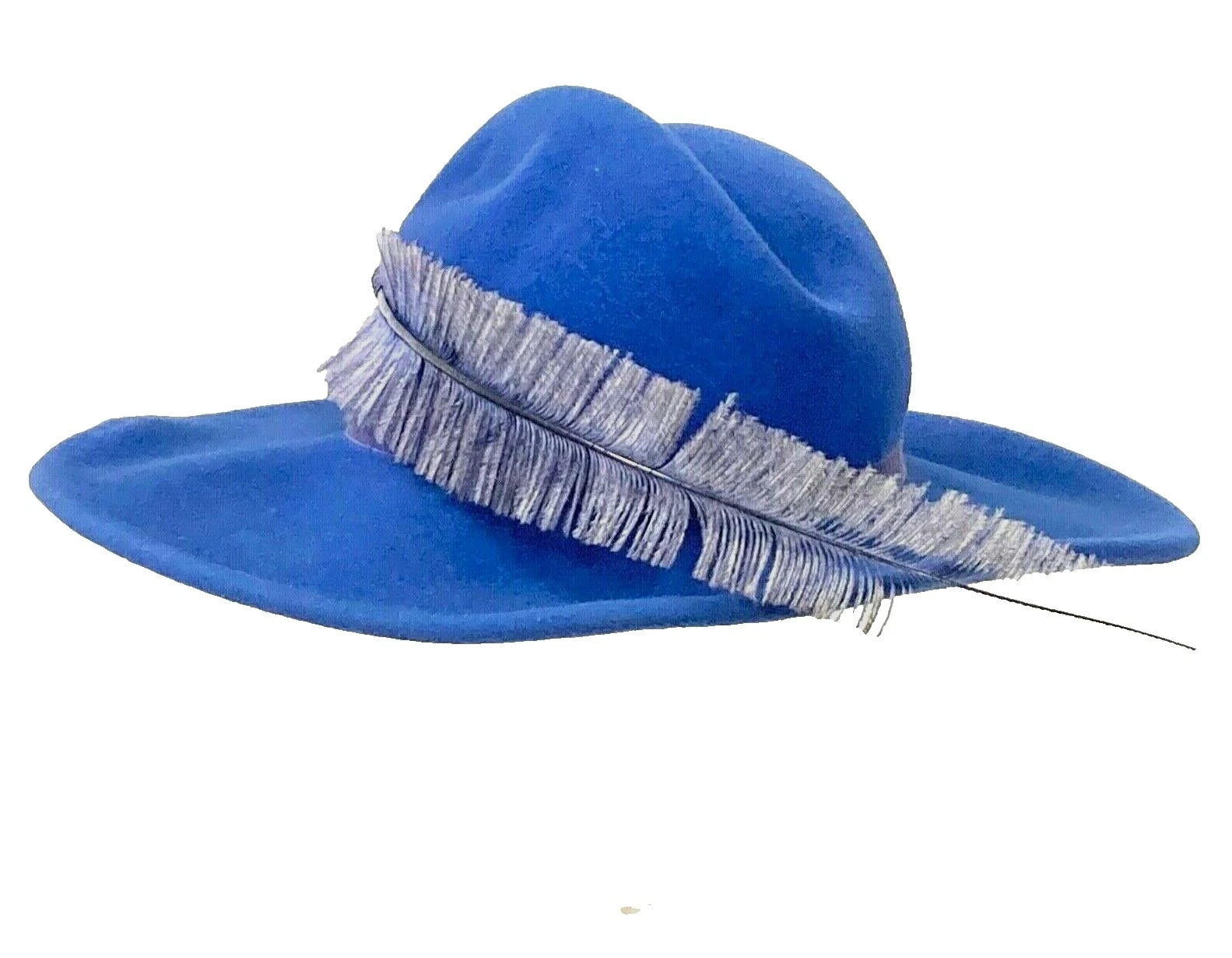 Sombreros vintage original de ala ancha de plumas para mujer