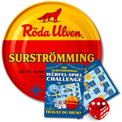 Surströmming Original inkl. 1x Würfelspiel und 1x Würfel - SCHWEDEN CHALLENGE -