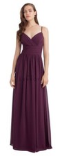 Bill Levkoff Spaghetti Strap Backless Eggplant Bridesmaids Prom Sz 8 Dress 1113