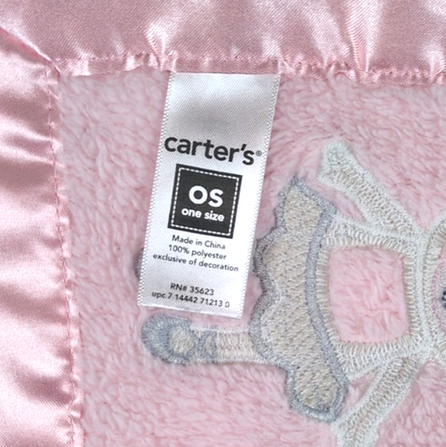 Carters Baby Blanket Satin Trim Pink Ballerina Ballet Bears Security Lovey 28x29 - Picture 4 of 6