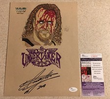 The Undertaker Original Art By Tony Keaton Signed Autograph Auto WWF WWE JSA