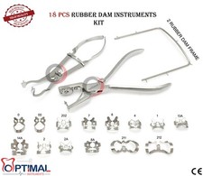 Rubber Dam Starter Kit of 18 PCs Frame Puncher Clamps Dental Instruments