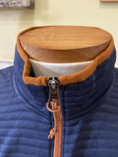 LL Bean Airlight Full-Zip Ribbed Vest Navy Blue Slightly Fitted Men’s Large - Picture 3 of 14