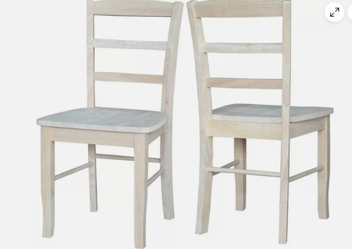 International Concepts Unfinished Madrid Ladderback Dining Chairs (Set of 2) - Picture 1 of 7