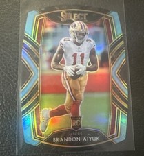 Brandon Aiyuk 2020 Panini Select Light Blue Prizm Die-Cut Club Level
