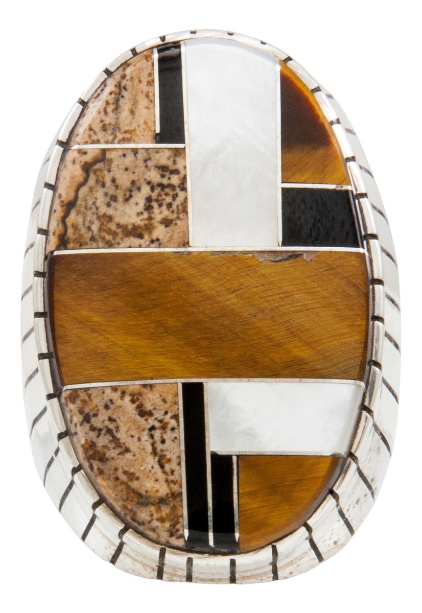 Ray Jack Native American Navajo Tigers Eye Sterling Silver Ring Ray Jack Native American Navajo Tigers Eye Sterling Silver Ring