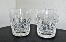 2 Waterford Crystal ROSSLARE Old Fashioned Rocks Glasses Ireland Mint Condition