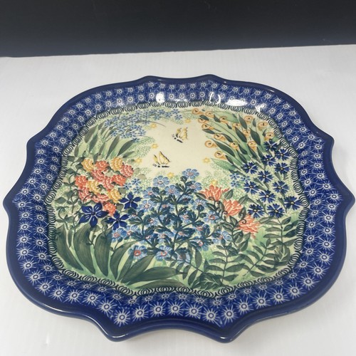 POLISH POTTERY UNIKAT 2008 SPECIAL EDITION MY GARDEN WINDOW PLATTER