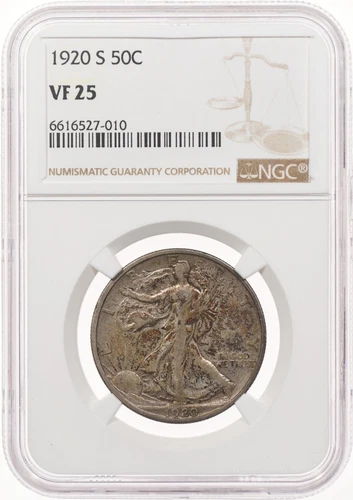 1920-S 50C NGC VF25 Walking Liberty Half Dollar
