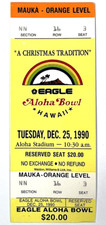 1990 Aloha Bowl Ticket College Football Game Arizona Wildcats Syracuse Orange