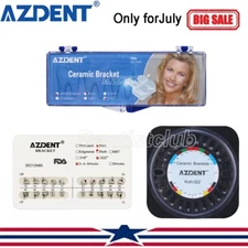 AZDENT Dental Orthodontic Brackets Braces Mini Roth.022 Hooks 345 Metal/Ceramic