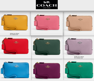 ハムたろん様　おまとめ　COACH ウォレット　2色セット BN Coach Double Corner Zip Wristlet wallet leather Pick Colors | eBay
