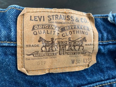 Vintage Mens Levis 517 Orange Tab Made In USA Jeans 33 x 30.5 