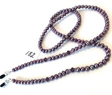 Lilac Purple Pearl Swarovski Crystal Rhinestone Eyeglass Sunglass Leash Holder