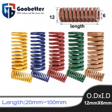 OD 12mm/ID 6mm Die Springs Compression Mould Spring Light/Medium/Heavy Load Duty