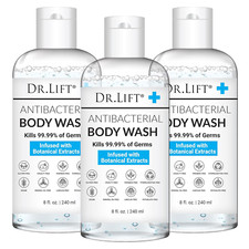 Antibacterial Body Wash, 8 Oz 3-Pack - Gentle  Effective Shower Gel - Made...