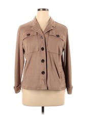 Kendall & Kylie Women Brown Faux Leather Jacket Xl