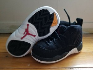 Nike Air Jordan 12 Retro (td) Talla 4c Negro/Negro-Blanco taxi [nuevo] |  eBay