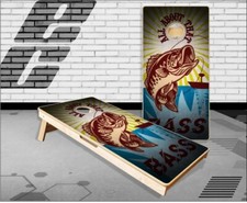 All About That Bass Fish Cornhole Boards Bean Bag Toss Game