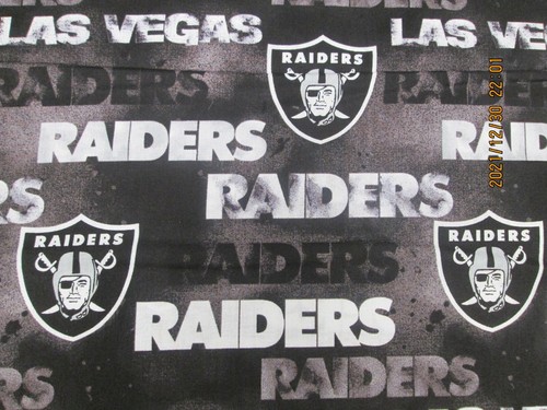 LAS VEGAS RAIDERS NFL BRAND NEW DESIGN 100% COTTON 1/2 YD PIECE BRAND NEW BLACK - Picture 3 of 5