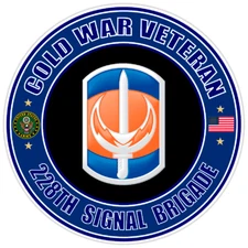 Cold War Veteran 228th Signal Brigade Bumper Sticker Military Vinyl Decal 5"