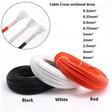 Silicone High Temp 250 Braided Fiber Glass Silicone Wire Tinned Copper Cable