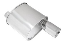 Megan 3.5 F-rt Stainless Exhaust Roll Chrome Tips Universal Muffler 2.5 Inlet
