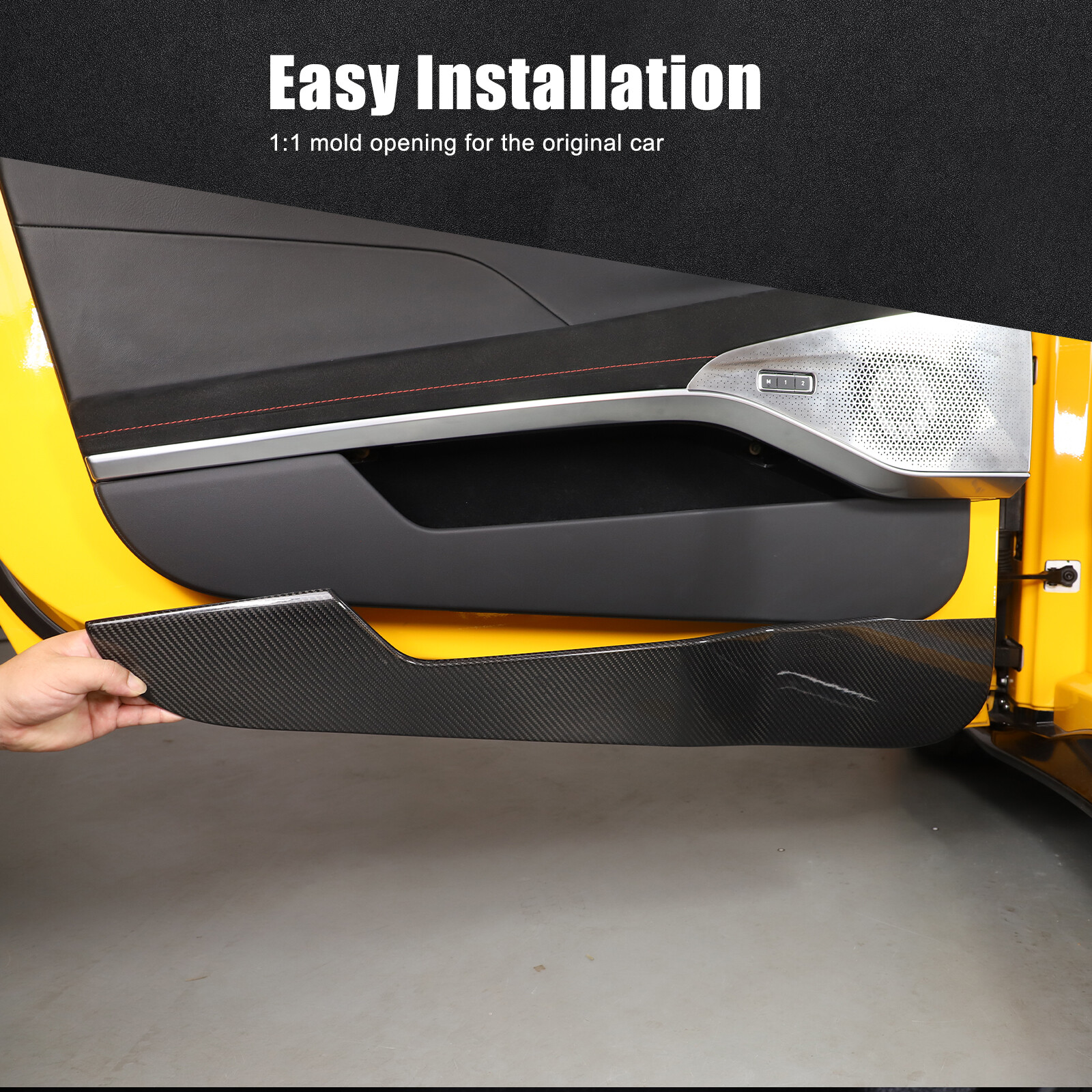 Real Carbon Fiber Interior Door Anti-kick Panel Cover Trim For Lotus EMIRA 22-24