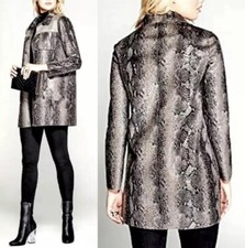 Clearance_marciano Reversible Nessa Jacket_jet Black W Python Print_sz S_nwt
