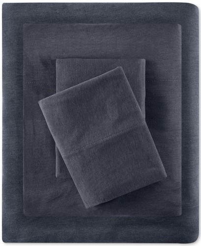 intelligent Design Jersey-Knit Cotton Blend 3-Pc. Sheet Set Dark Grey Twin XL - Picture 2 of 5