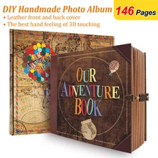 146Pages Our Adventure Book Scrapbook Leather Photo Album Wedding Valentine Gift
