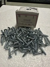 (Box of 100) #10 X 1" Slotted Flat Head Wood Screws Zinc Chromate Plated