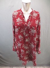 FOREVER 21 Size M Womens Multicolor Floral V-Neck Long Sleeve Shirt Dress 889