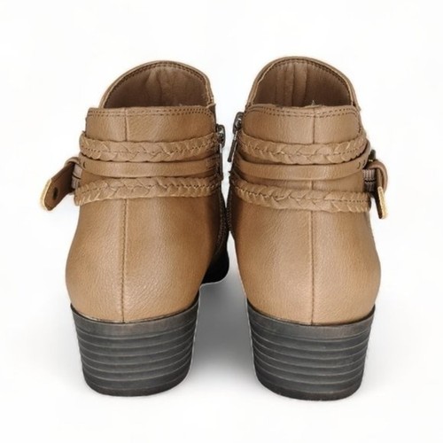 Botines cómodos de tacón bloque marrón Nobalee con trampas desnudas para mujer talla 6 - Imagen 7 de 15