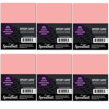 Speedball 3 in. x 4 Speedy-Carve Linocut Block 6-Pack - 6-Pack, Pink