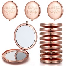Compact Mirror 12 Pcs Double Sided Rose Gold - Inspirational Gifts for Mom