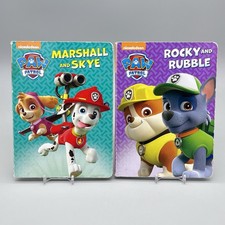 Lot of 2 Nickelodeon Paw Patrol Board Books Marshall  Skye, Rocky  Rubble