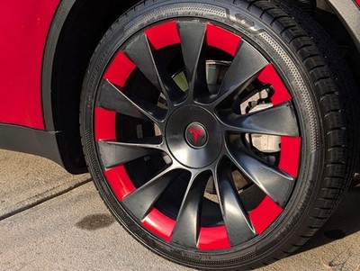Premium Tesla Model Y 20'' Induction Wheel Rim Decals | Custom Vinyl Overlays
